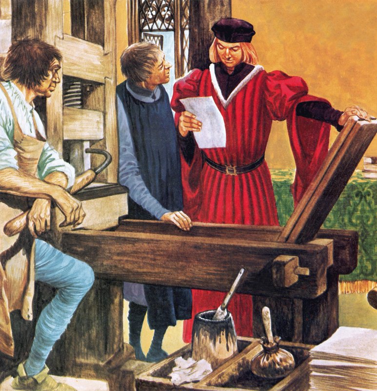 Caxtons tryckpress av Peter Jackson