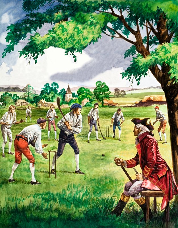Tidig cricketmatch av Peter Jackson