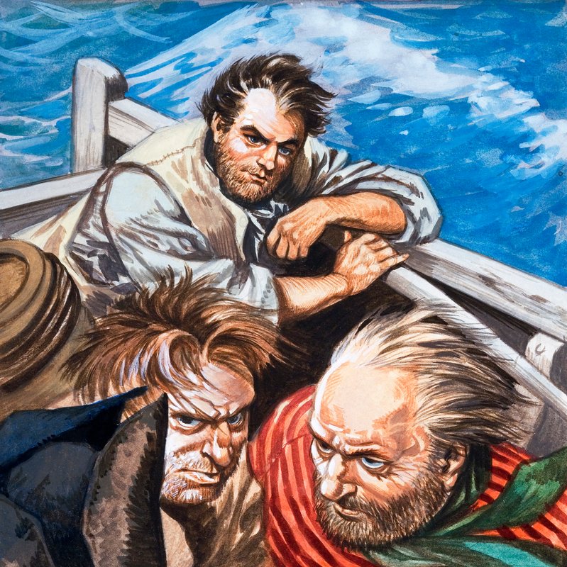 Myteri på Bounty (gouache på papper) av Peter Jackson