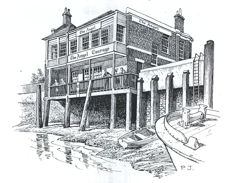 The Angel, Bermondsey, London (bläck på papper) av Peter Jackson
