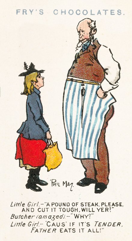 Phil May skiss (färglitografi) av Phil May