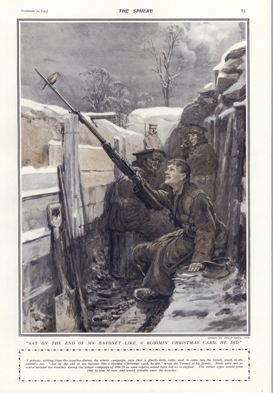 Han satt på slutet av min bajonett som ett jävla julkort. av Philip Dadd