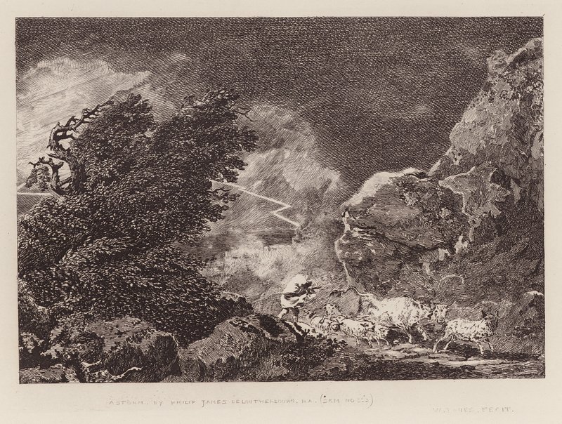 En storm (gravyr) av Philippe de (after) Loutherbourg