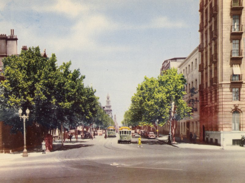 Collins Street, Melbourne (färgfoto) av Photographer Australian