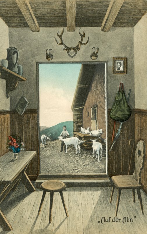 På Alm (färgad bild) av Photographer German