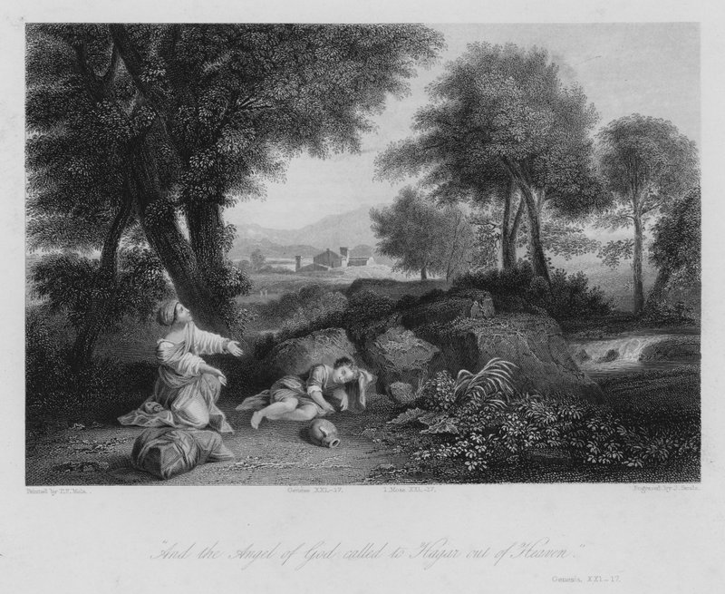 Hagar i öknen, Genesis XXI av Pier Francesco Mola