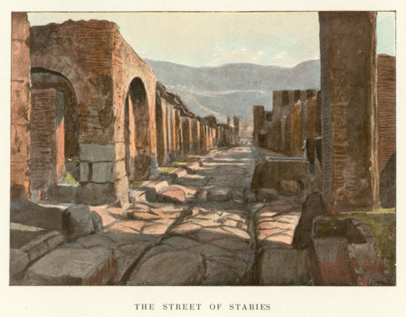 The Street of Stabies (färg litho) av Pierre Gusman