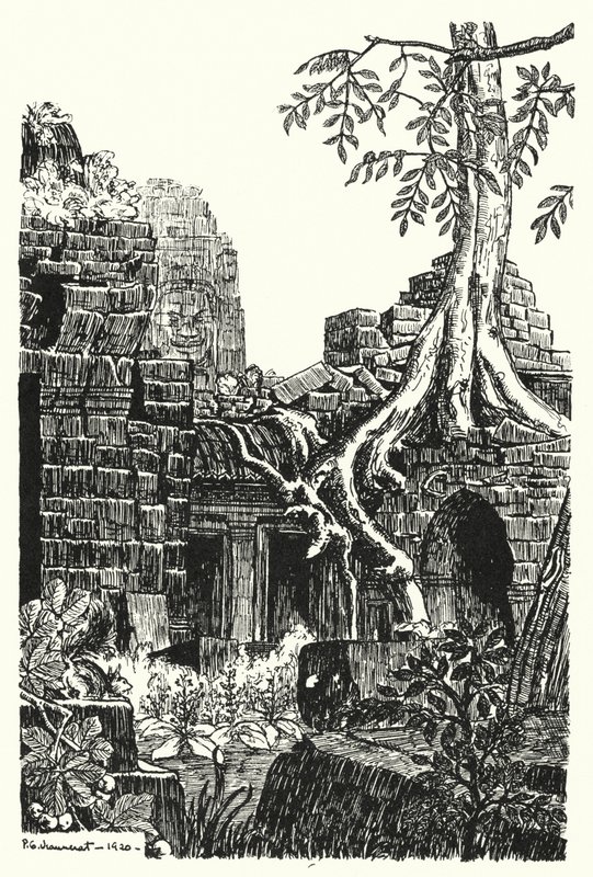 En inre domstol, Bayon (gravyr) av Pierre Jeannerat de Beerski