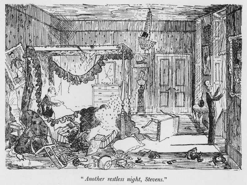 "Ännu en rastlös natt, Stevens" (litho) av Pont