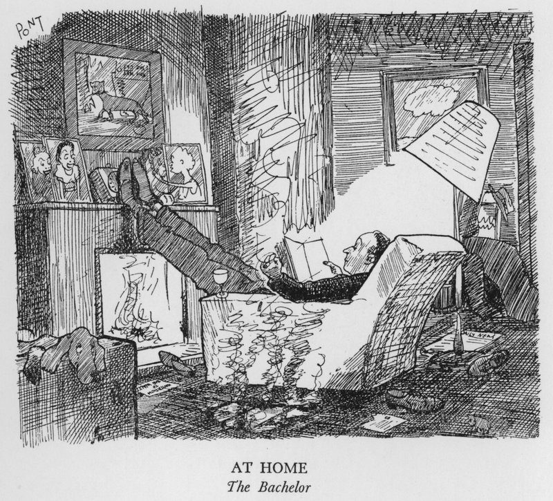 Hemma, The Bachelor (litho) av Pont