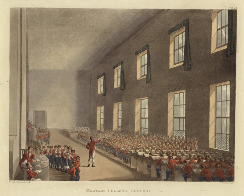 Militärhögskolan av Pugin and Rowlandson