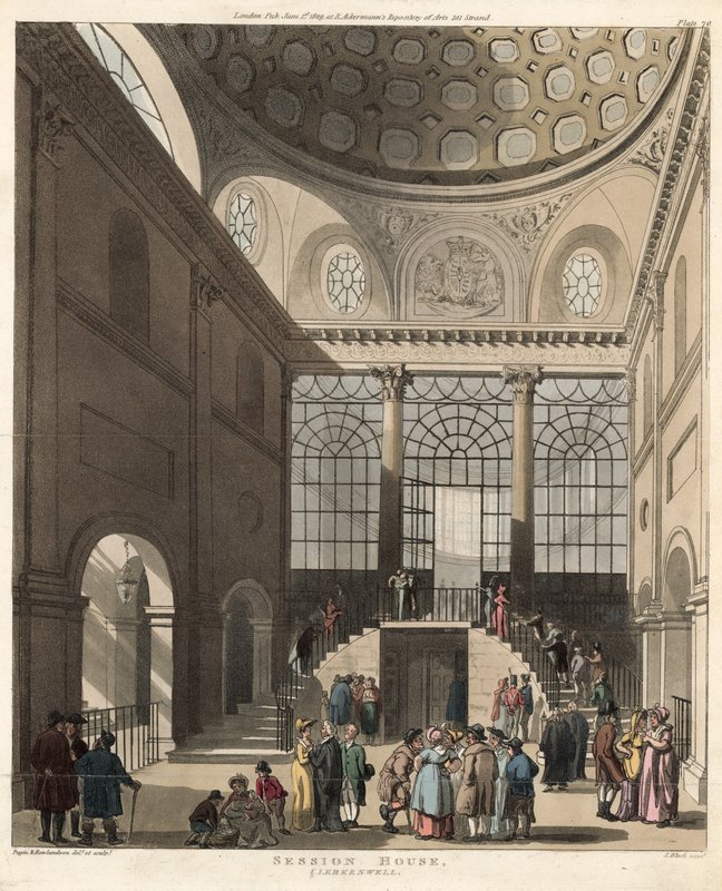 Session House, Clerkenwell, London av Pugin and Rowlandson