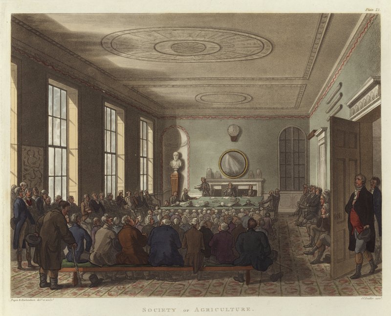 Jordbrukssällskapet av Pugin and Rowlandson