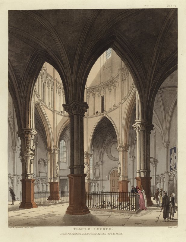 Tempelkyrkan av Pugin and Rowlandson