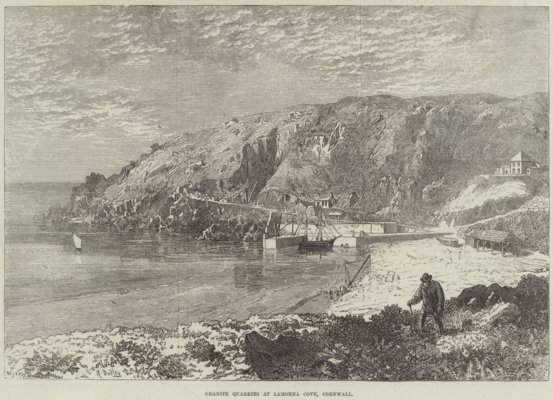 Granitbrott vid Lamorna Cove, Cornwall av R. Dudley