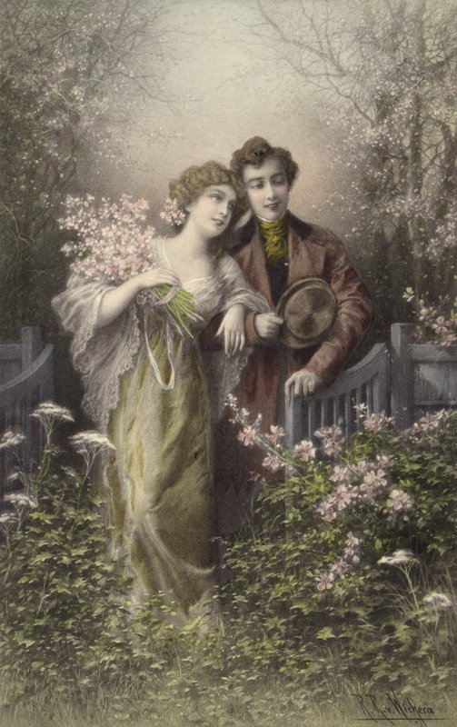 Par med blomma av Raimund Ritter Von Brennerstein Wichera