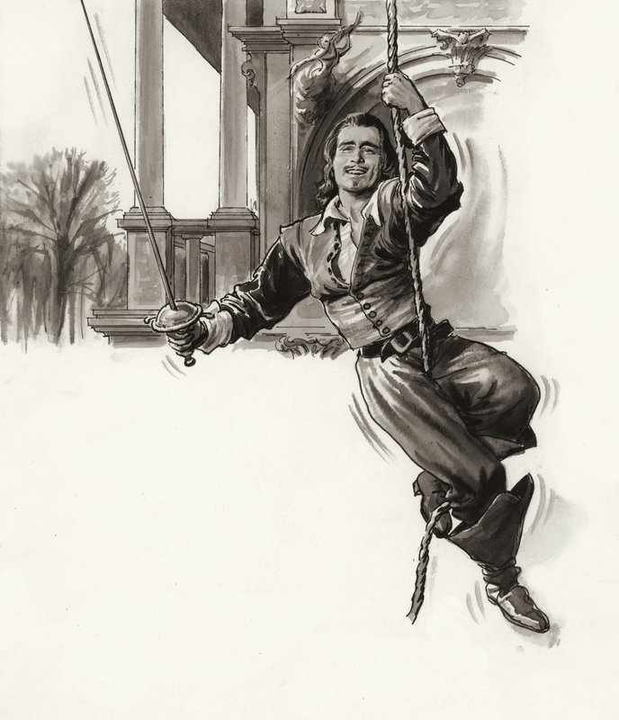 Douglas Fairbanks (gouache på papper) av Ralph Bruce