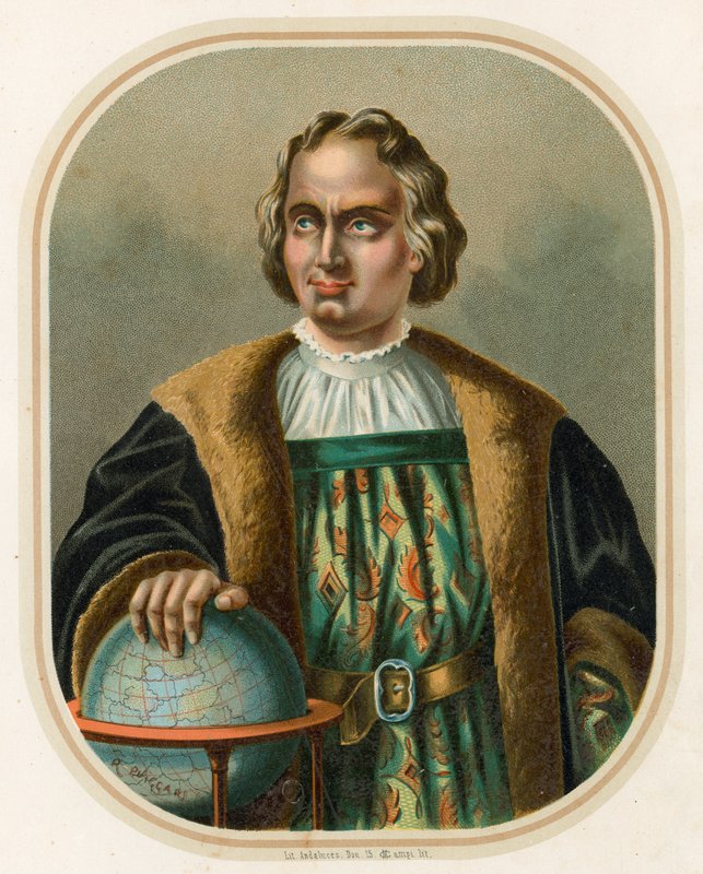 Christopher Columbus med jordklotet av Ramon Puiggari