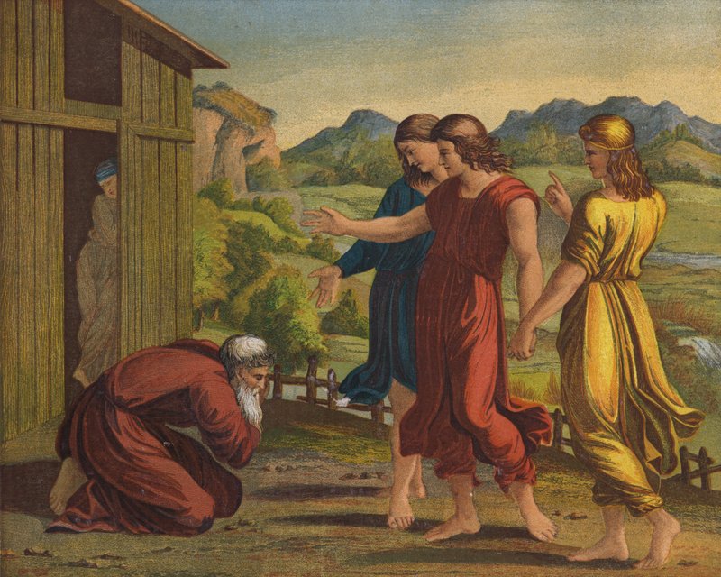 Tre änglars framträdande för Abraham av Raffaello Sanzio Raphael