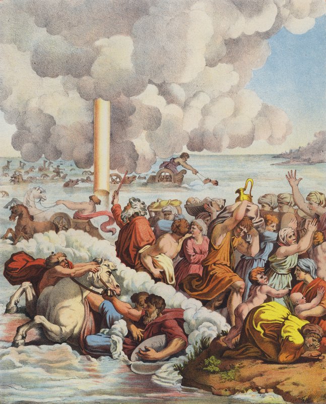 Korsningen av Röda havet av Raffaello Sanzio Raphael