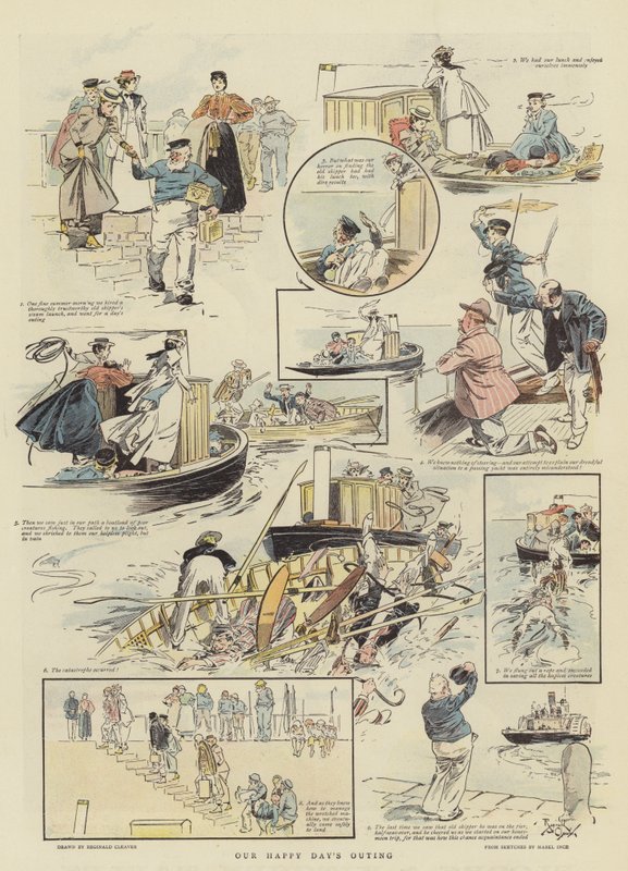 Vår lyckliga dags utflykt (chromolitho) av Reginald Thomas Cleaver