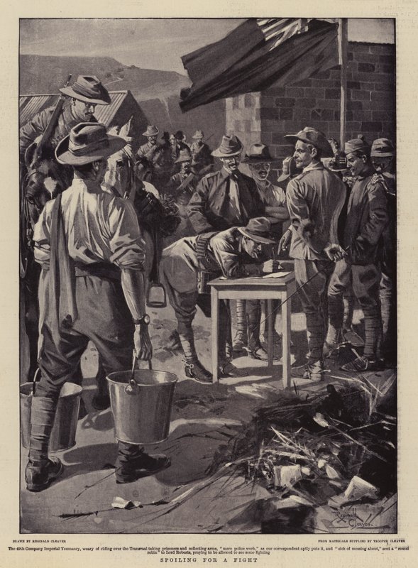 Spoiling for a Fight (litografi) av Reginald Thomas Cleaver