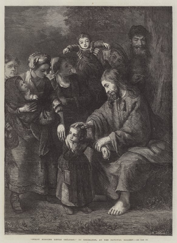 Kristus välsignar små barn av Rembrandt van Rijn
