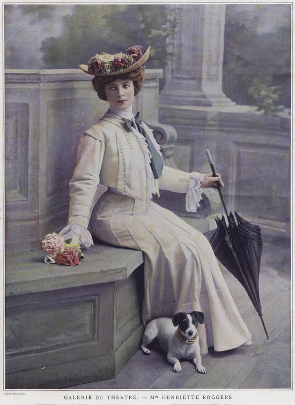 Henriette Roggers, fransk skådespelerska (färgad bild) av Reutlinger Studio