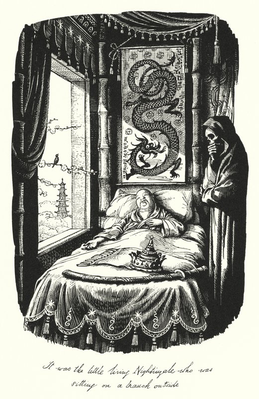 HC Andersen: Näktergalen (litho) av Rex (after) Whistler
