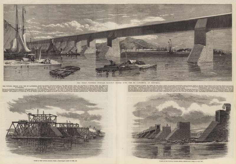 Victoriabron över St Lawrence i Montreal av Richard Principal Leitch