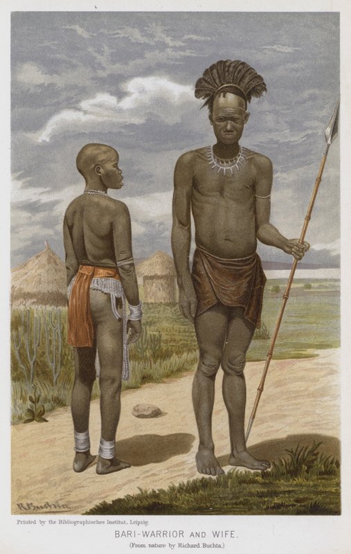Bari-Warrior and Wife (chromolitho) av Richard (after) Buchta
