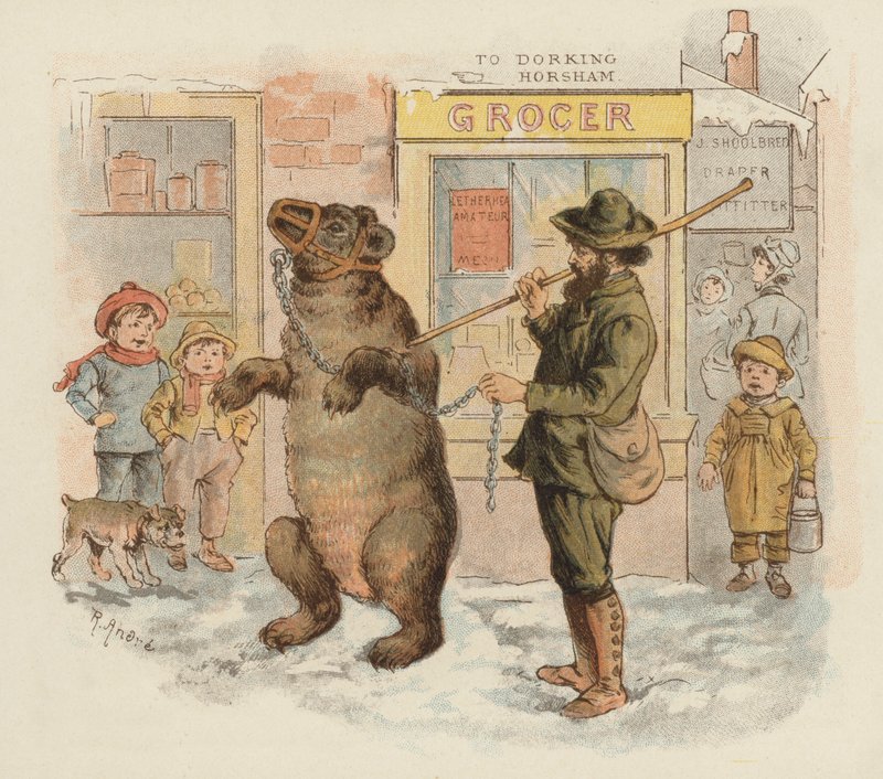 Utförande björn (färg litho) av Richard Andre