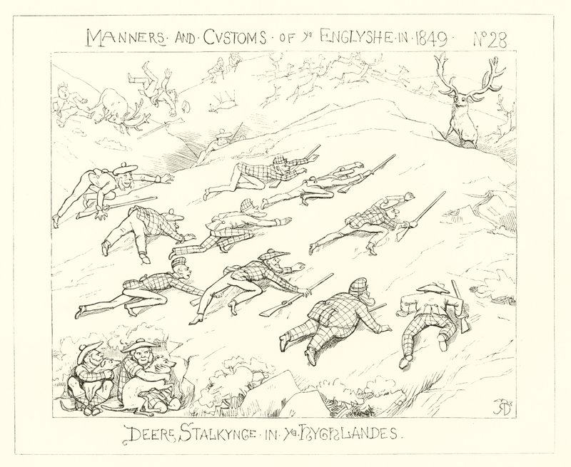 1849, hjortförföljelse i höglandet av Richard Doyle