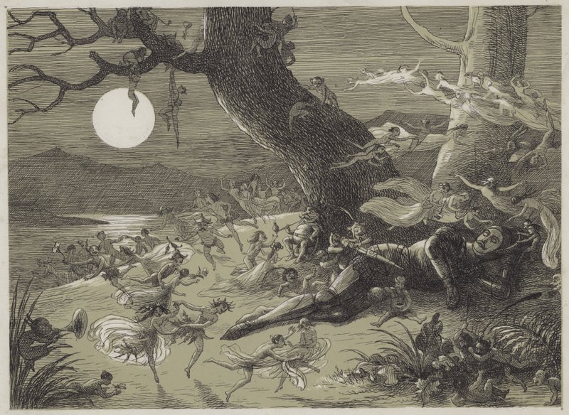 Midsommar Knights Dream (akvatint) av Richard Doyle