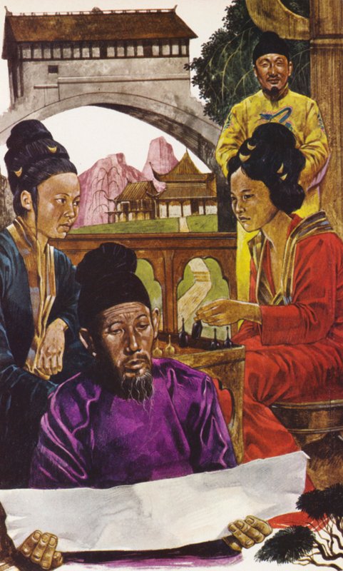Kina (färglitografi) av Richard Hook