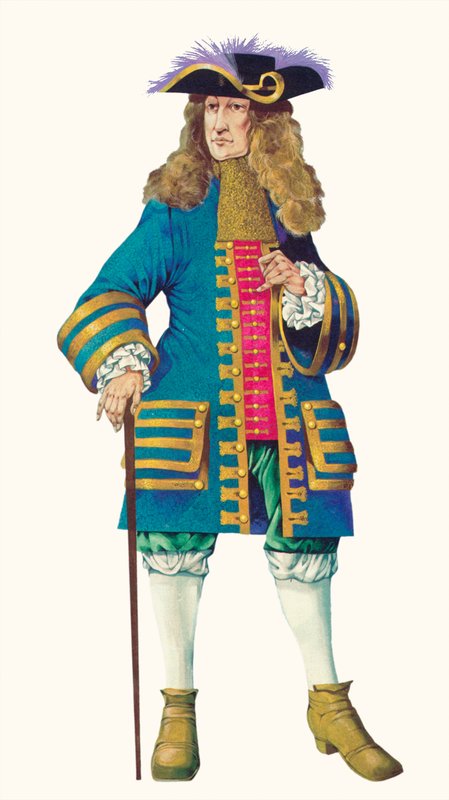 Kung Vilhelm III (färglitografi) av Richard Hook