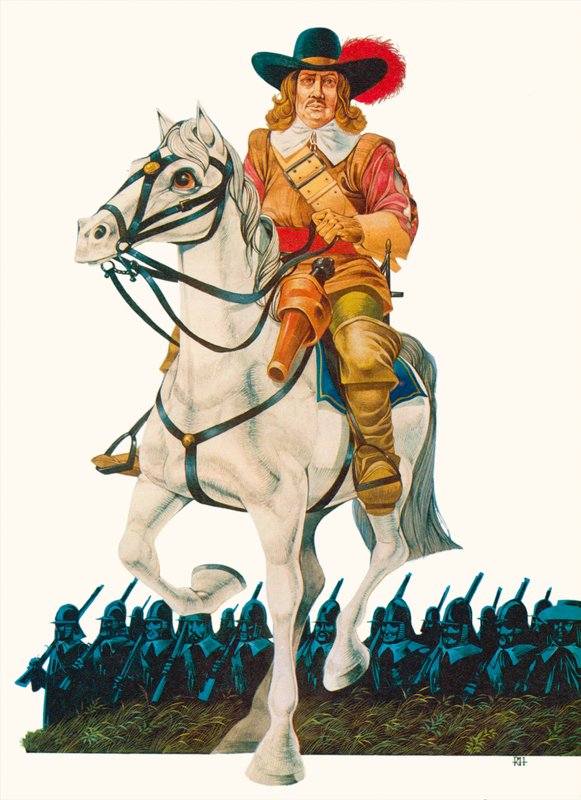 Oliver Cromwell (färglitografi) av Richard Hook