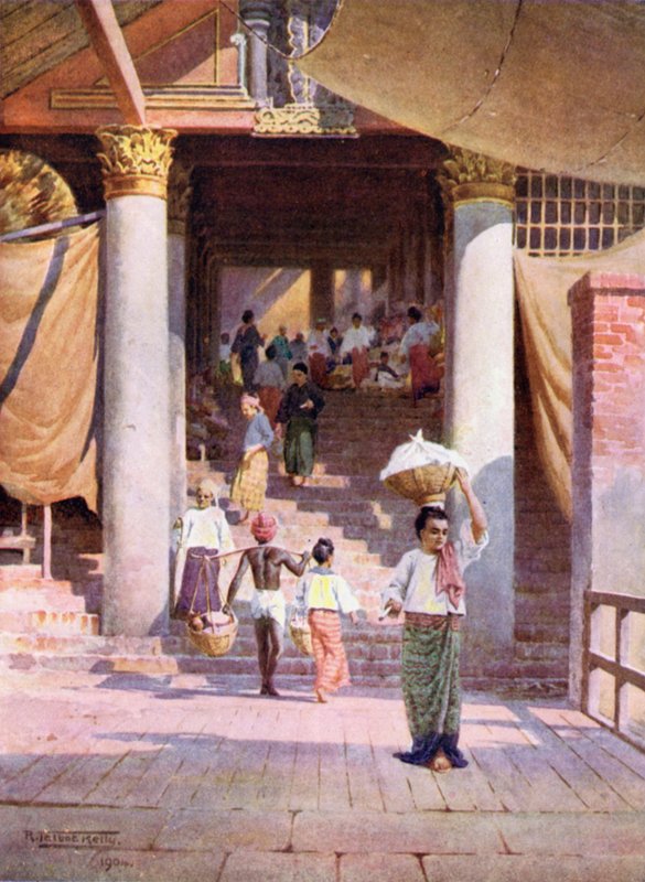 The Pagoda Steps, Rangoon av Robert George Talbot Kelly