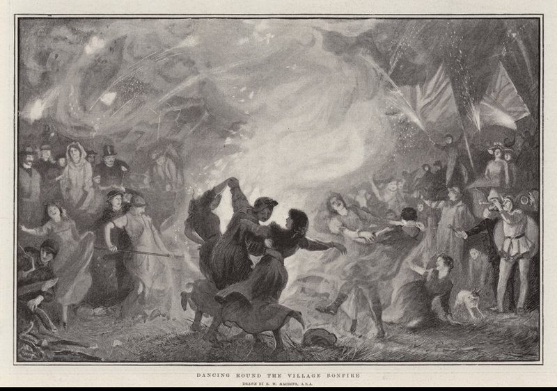 Dans runt Village Bonfire av Robert Walker Macbeth