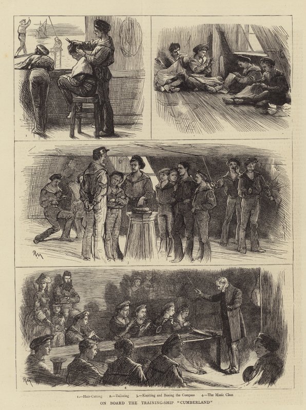 Ombord på utbildningsfartyget Cumberland av Robert Walker Macbeth
