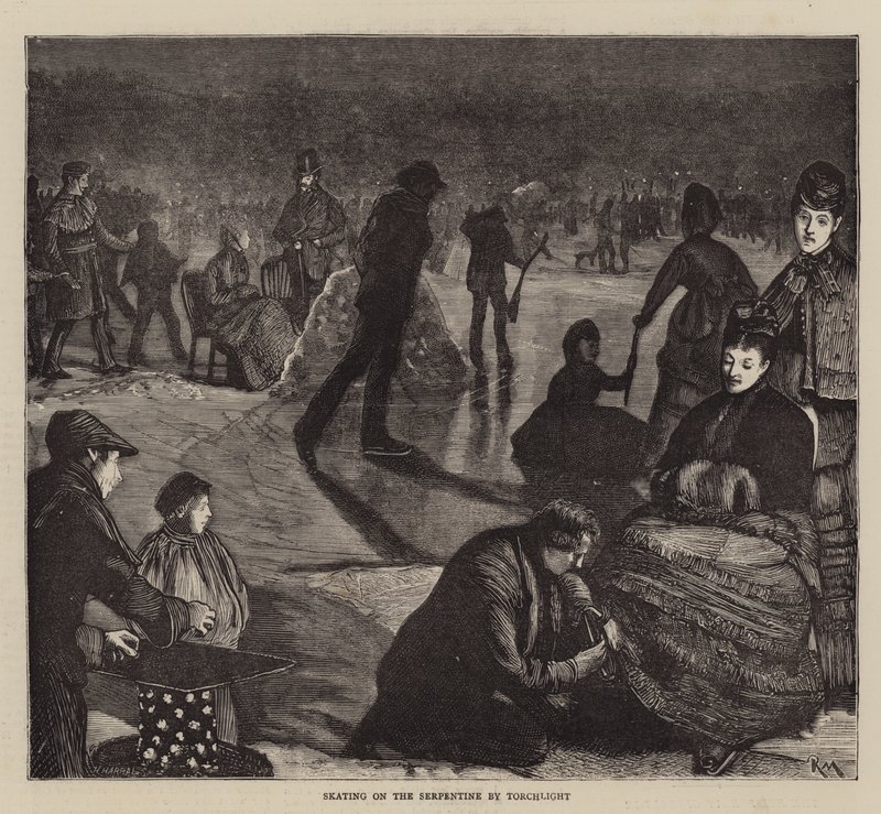 Skridskoåkning på Serpentine i fackljus av Robert Walker Macbeth
