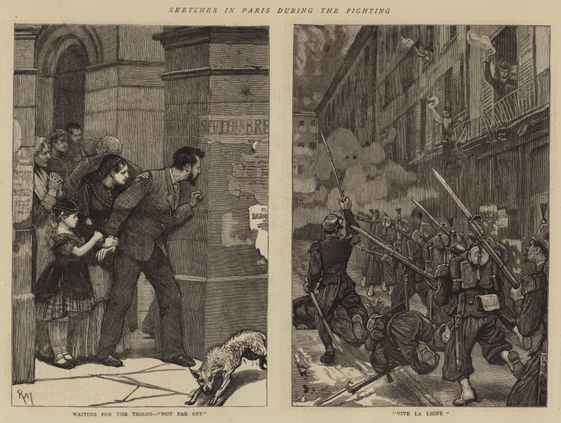 Skisser i Paris under striderna av Robert Walker Macbeth