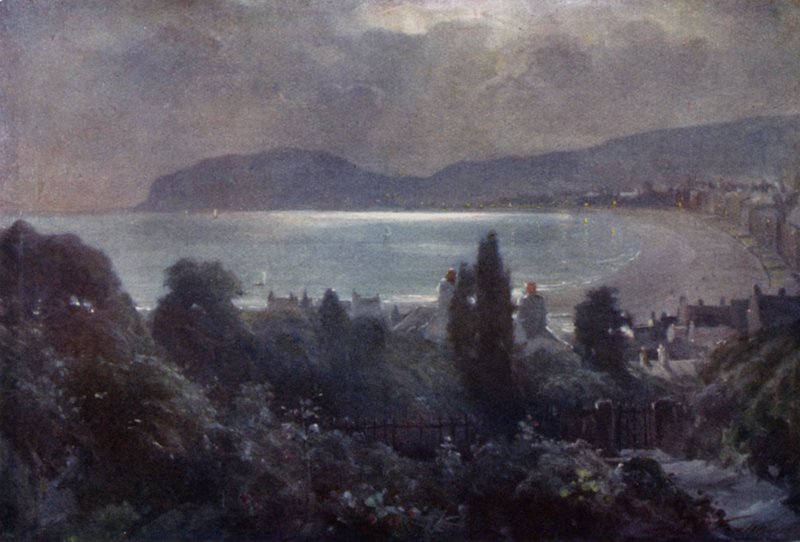 A Nocturne, Llandudno Bay (färg litho) av Robert (after) Fowler