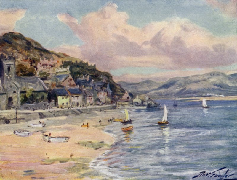 Aberdovey (färg litho) av Robert (after) Fowler