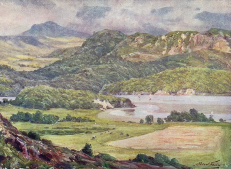 Dimma på Cader Idris (färg litho) av Robert (after) Fowler