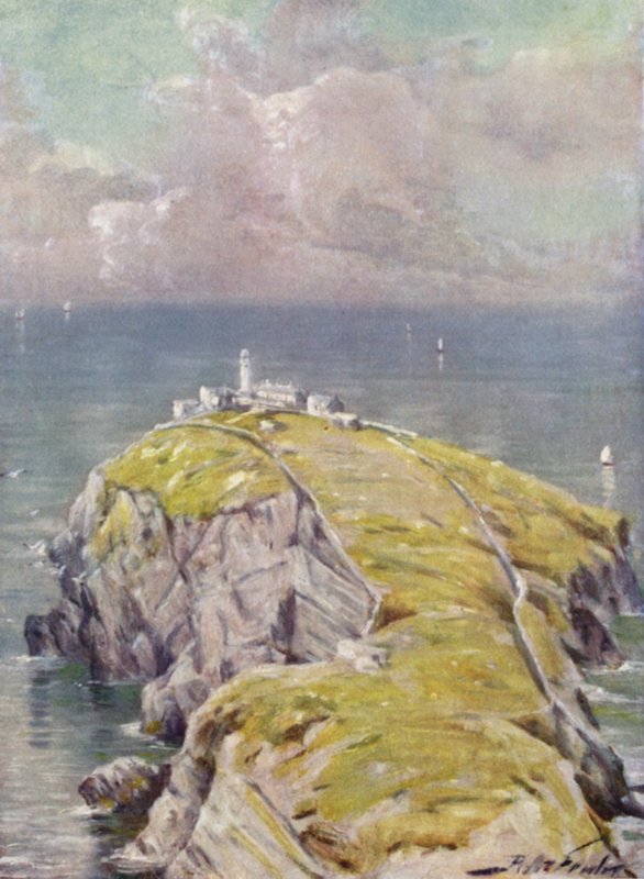 The Stack, Holyhead (färg litho) av Robert (after) Fowler