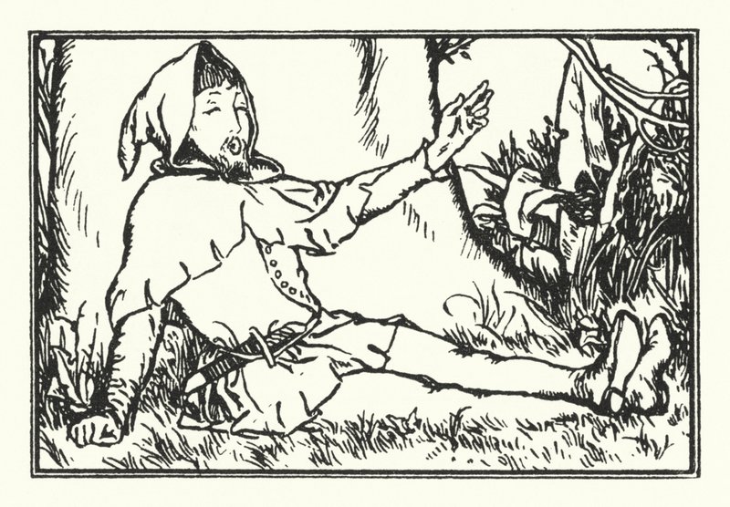 Under det gröna trädet (litho) av Robert Anning Bell