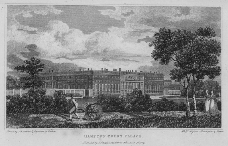Hampton Court Palace (gravyr) av Robert Blemell (after) Schnebbelie