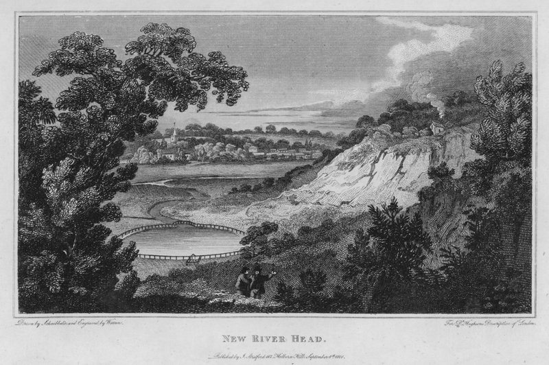 New River Head (gravyr) av Robert Blemell (after) Schnebbelie