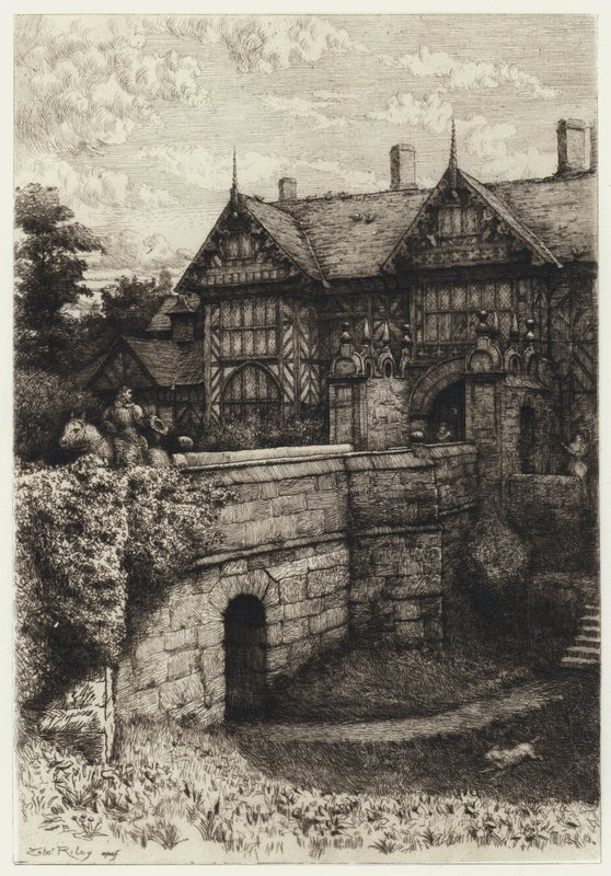 Speke Hall (etsning) av Robert Kent (after) Thomas